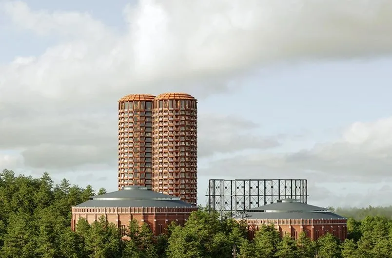 V historickej štokholmskej plynárni vyrastie vyše 100-metrový bytový dom