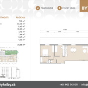 3 izbový byt v novostavbe Hríby, (B46)