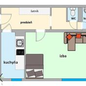 Predaj veľkého 1 izbového bytu s možnosťou prerobenia na 2 izbový.