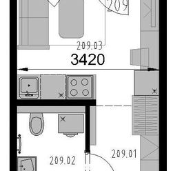 2 izbový byt v projekte Byty Orion Ružomberok