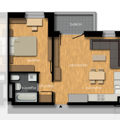 2 izb. byt s balkónom, park. miestom v Rajka Park II B