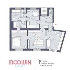 3,5 izbový veľkometrážny byt na skvelej adrese s ihriskom a posedením vo vnútrobloku.