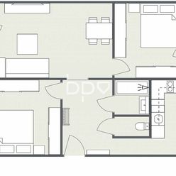 REZERVOVANÉ-Ponúkame 3 izbový byt po kompletnej rekonštrukcii v Novom Meste nad Váhom na ulici Malin