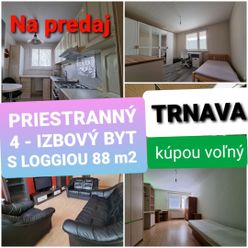 REALITY PROGRES PONÚKA NA PREDAJ 4 IZBOVÝ BYT (BAURING) S LOGGIOU 84 m2 TRNAVA