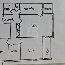 Pekne udržiavaný 4 izb.byt 2 lódžie, komora, Kuchajda - BA Nové Mesto