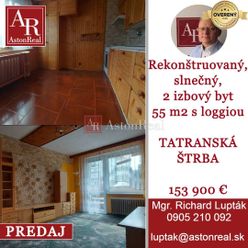 AstonReal: predaj slnečný 2 izbový byt 55m2 s loggiou Tatranská Štrba