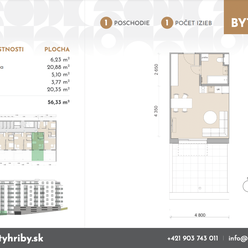 1 izbový byt s južnou 20m² terasou v novostavbe Hríby, (A15)