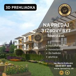 3 izbový nadštandardný byt, Košice-Západ, Trnavská ul., 3D prehliadka