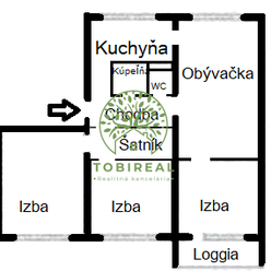 4 izbový byt s loggiou v pôvodnom stave, Košice - Terasa, ul. Sokolovská