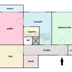 Na predaj priestranný 3 izbový byt (75 m2) s balkónom, Lietavská Lúčka, Žilina