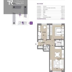 TRNAVA REALITY - ponúka na odstúpenie 3-izbový byt Prúdy I. Etapa, byt (C3.05) s termínom dokončenia