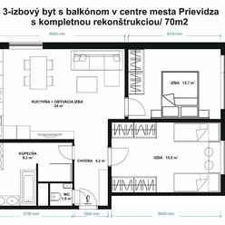 Predaj 3 izbového bytu s kompletnou rekonštrukciou z roku 2022, CENTRUM Prievidze