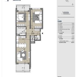 3-izbový byt E609 v novostavbe Zelené Vlčince
