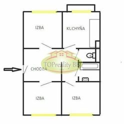 Top ponuka 3  izbový byt, 72 m2,  typ VNKS s lodžiou,  Banská Bystrica, kompletná rekonštrukcia cena