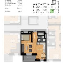 Predaj 1-izbový byt, balkón - novostavba