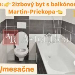 Prenájom : 2 - izbový byt 40 m2 v Martine Priekope s Balkónom