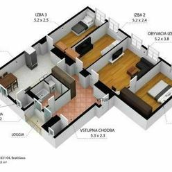 VAJNORSKÁ - veľkometrážny 117,6 m2 byt pri Trnavskom mýte - Nové Mesto
