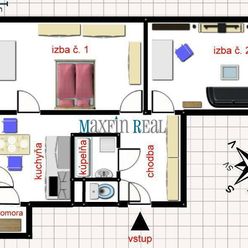 MAXFIN REAL - ponúka na prenájom 2-izobvý byt v Nitre