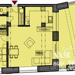 Priestranný 2 izbový byt s  veľkou terasou v centre mesta Nové Mesto nad Váhom plus garáž v novostav