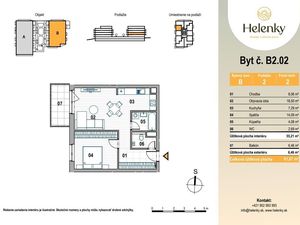 Byt B2.07 - 2izb. byt v novostavbe Helenky vrátane štandardu.