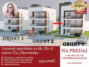 IBA U NÁS! Luxusný appt. 4+kk (S1-1), 79m2, 1. posch., Vir, Chorvátsko