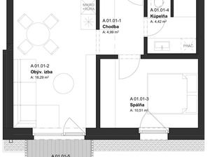 REZERVÁCIA (BD1_01.01) 2-izbový byt v projekte KRÁSNE V KRÁSNE - Krásno nad Kysucou