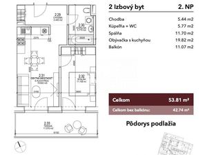 2-izbový byt v novom projekte ByvanieSvornosti Byt E2