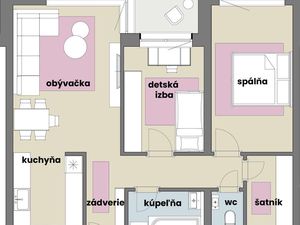 Uvádzacie ceny! 3 izbový byt 73,59m2 so šatníkom v tichom prostredí medzi rodinnými domami