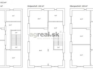 Predaj- 3- podlažný 6- izb. rozostavaný dom (ÚP 300 m2, pozemok 612 m2) kom v pokojnej ulici mesta H