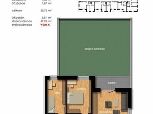 Predaj 3-izbový byt s balkónom a strešnou záhradou, novostavba
