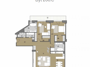 Luxusný 3 izbový byt 206.C s terasou na pešej zóne v samom srdci Bratislavy