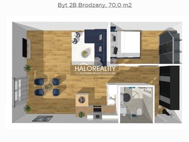 HALO reality - Predaj, dvojizbový byt Brodzany - NOVOSTAVBA - EXKLUZÍVNE HALO REALITY