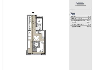 1-izbový byt E606 v novostavbe Zelené Vlčince