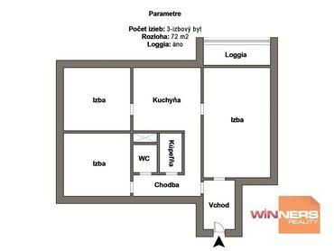 Exkluzívne Vám ponúkame na predaj 3 izbový byt s loggiou v lokalite Košice – STARÉ MESTO –  Karpatsk