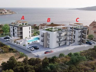 Prodej - nový apartmán se společným bazénem u moře, Sevid, Chorvatsko