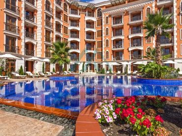 2-izbový apartmán s výhľadom na bazén, 5 minút od pláže, TOP luxusný komplex Cascadas, Ravda, Bulhar