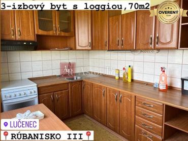 Predaj: 3-izbový byt s loggiou, 70 m2, 8/8p., Lučenec - RÚBANISKO III