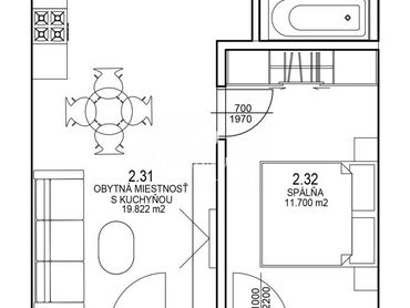 2-izbový byt v novom projekte ByvanieSvornosti Byt D2