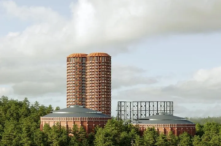 V historickej štokholmskej plynárni vyrastie vyše 100-metrový bytový dom