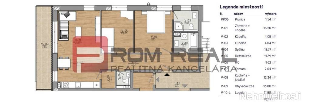 Na predaj 3 izbový byt v novom projekte Byty Rozálka Pezinok - byt 3E