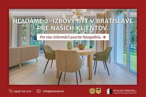 2 izbový byt Bratislava II - Ružinov podnájom