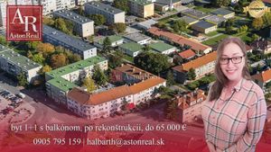 HĽADÁM: byt 1+1 s balkónom, po rekonštrukcii, Nové Mesto nad Váhom