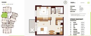 Rezervované - 2 izbový byt v developerskom projekte Rínok Rača parkovacie miesto v cene