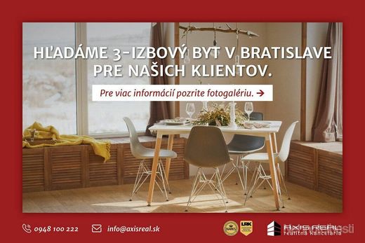 AXIS REAL:: Hľadáme pre našich klientov 3-izbový byt v Bratislave IV. - obrázok