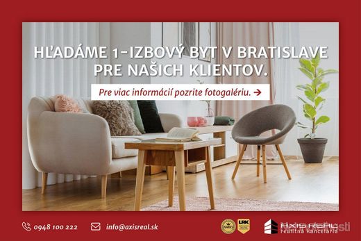 AXIS REAL | Hľadáme pre našich klientov 1-izbový byt v Bratislave II. - obrázok